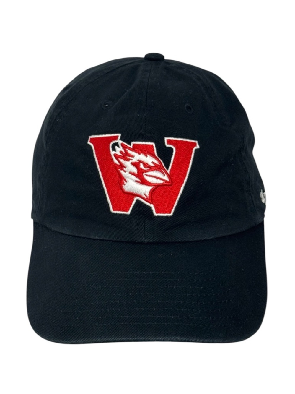 Wesleyan University Cardinals 47 Brand Black Red Embroidered Strapback Hat Cap